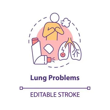 Lung problems concept icon 库存插图
