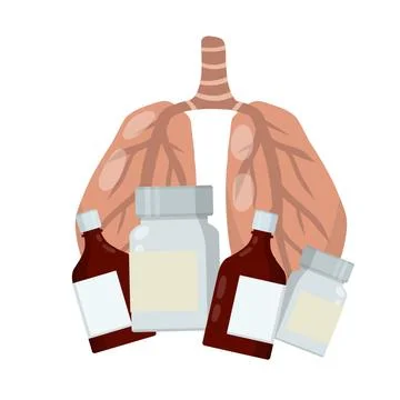 Lung. Vector Problem with breathing. Stock Illustration