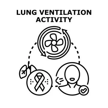 Lung ventilation activity process icon concept Stock-Illustration