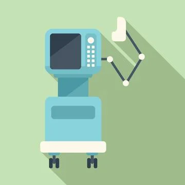 Lung ventilator machine icon flat vector. Patient equipment Ilustração Stock