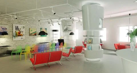 Lunge zone 3d render Stock Illustration