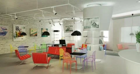 Lunge zone 3d render Stock Illustration