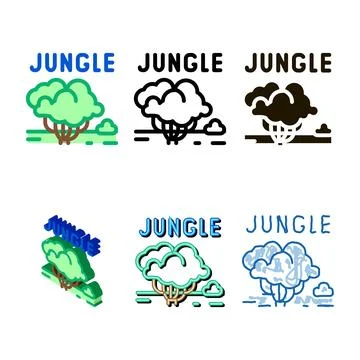 Lungle variants tree icon vector outline symbol Stock Illustration