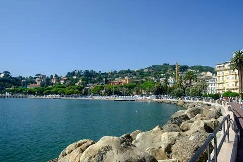 The "lungomare" of Rapallo 库存照片