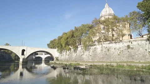 Lungotevere of Rome Video stock 85553306