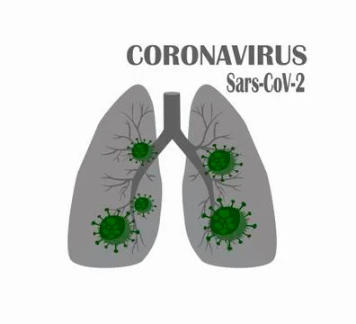 The lungs and bacteria of the coronavirus virus - a worldwide pandemic. Coron Stock Illustration