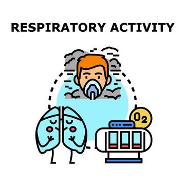 Lungs and human breathing activity concept Stock Illustration