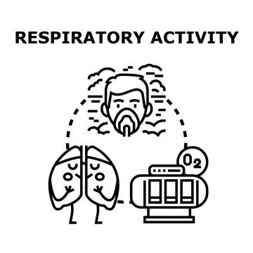 Lungs and human breathing activity concept Stock Illustration