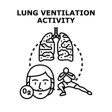 Lungs and human head participating in physical activity Stock Illustration