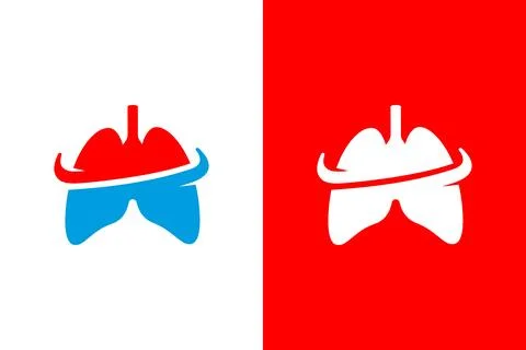 Lungs care logo combination. Internal organ logotype design template. Stock Illustration