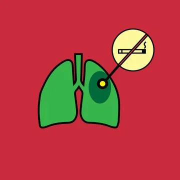 Lungs with cigarette Stock Illustration