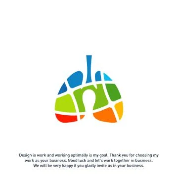 Lungs with Colorful logo vector concept, Health lungs logo designs template,  Stock Illustration