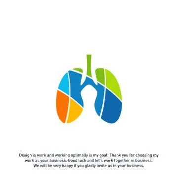 Lungs with Colorful logo vector concept, Health lungs logo designs template,  Illustrazione stock