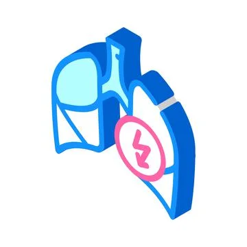 Lungs cutting ache isometric icon vector illustration Stock Illustration