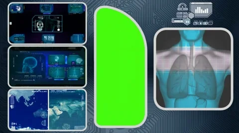 Lungs digital  - Computer Scanning - Human detector - World - blue 03 Stock Footage 62884041