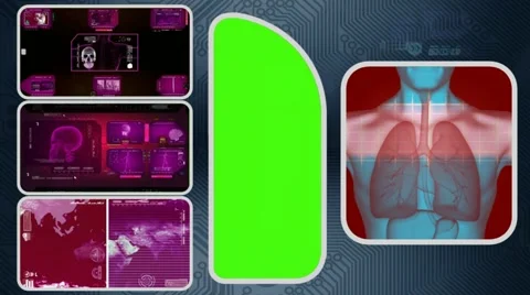Lungs digital  - Computer Scanning - Human detector - World - pink 01 Stock Footage 62884174