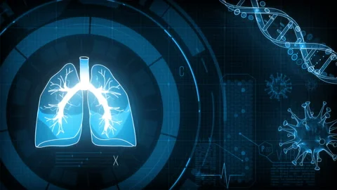 Lungs Digital Interface Stock Footage 168361240