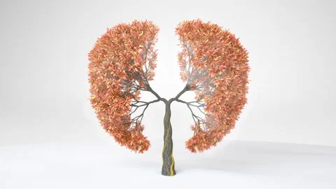 Lungs of the Earth. Growing tree in the shape of Lungs. Eco Concept. Video stock 130919320