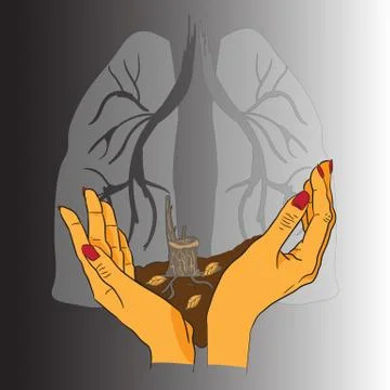 Lungs of the earth sick Stock Illustration