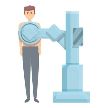 Lungs examination icon cartoon vector. Lung doctor Stock Illustration