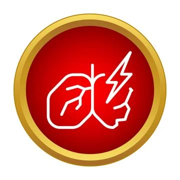 Lungs experiencing pain icon representing respiratory disease Stock Illustration