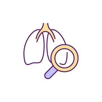 Lungs function check up RGB color icon Stock Illustration