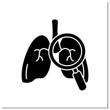 Lungs glyph icon Stock Illustration