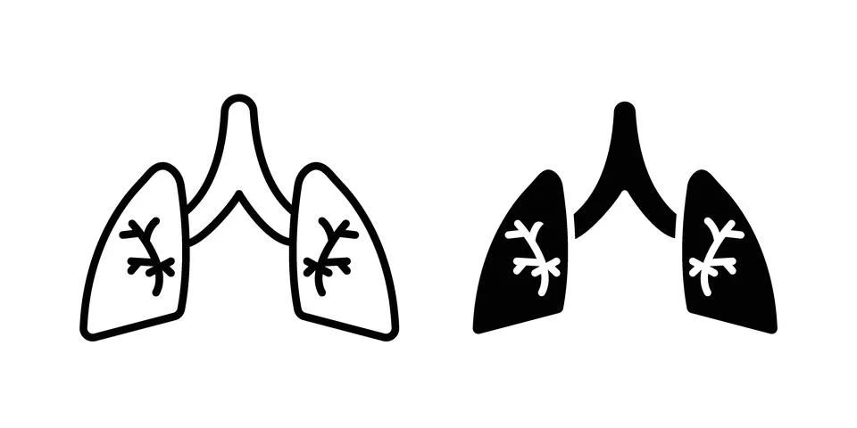 Lungs icon design. Simple Vector illustrations.. イラスト素材