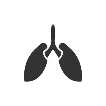 Lungs icon flat Stock Illustration