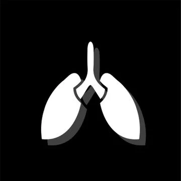 Lungs icon flat Stock Illustration