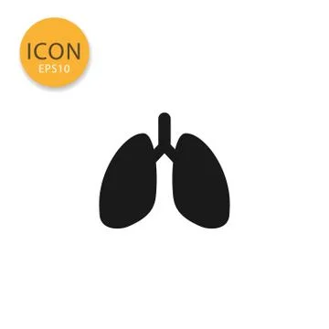 Lungs icon isolated flat style. イラスト素材