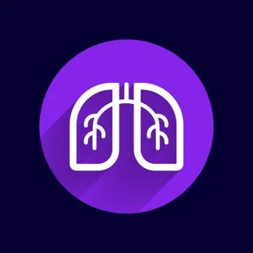 Lungs icon isolated on white background. VECTOR art Illustrazione stock