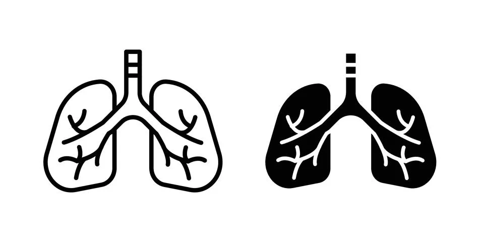 Lungs icon set, collection of vector icons Stock Illustration