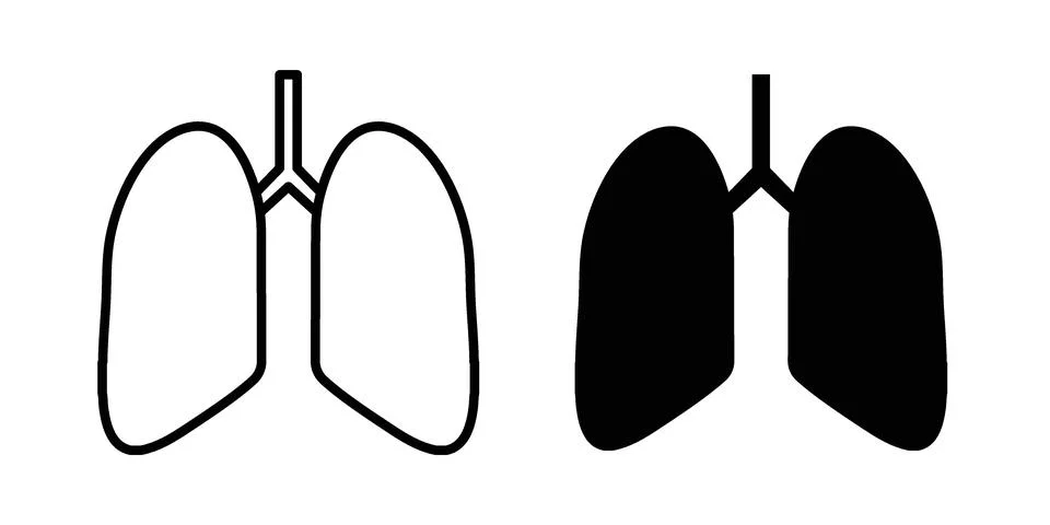 Lungs icon set. Vector EPS 10 Stock Illustration