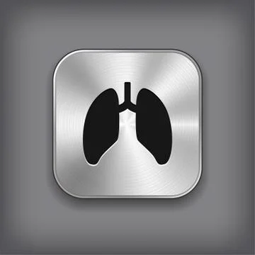 Lungs icon - vector metal app button Stock-Illustration