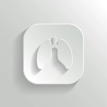 Lungs icon - vector white app button Stock Illustration