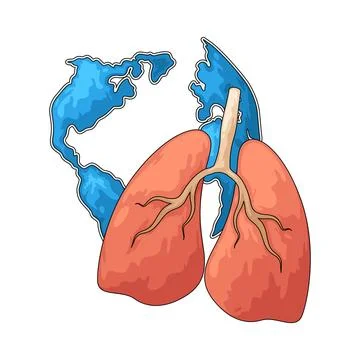 Lungs illustration Ilustração Stock