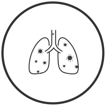 Lungs infected with virus icon vector illustration Stock Illustration