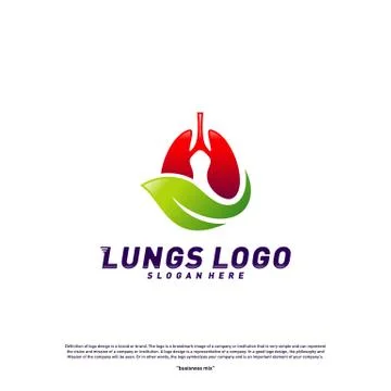 Lungs Leaf logo design concept.Green Lungs logo template vector. Stock Illustration