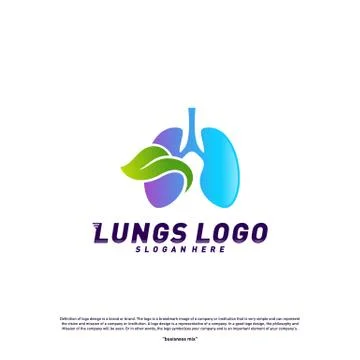 Lungs Leaf logo design concept.Green Lungs logo template vector. Stock Illustration
