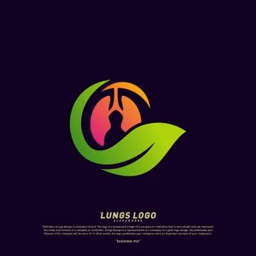 Lungs Leaf logo design concept.Green Lungs logo template vector. Stock Illustration