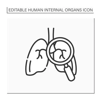 Lungs line icon Illustrazione stock