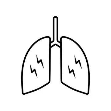 Lungs line style icon vector design Stock Illustration