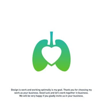 Lungs Love Hearth logo vector concept, Health lungs logo designs template, te Stock Illustration