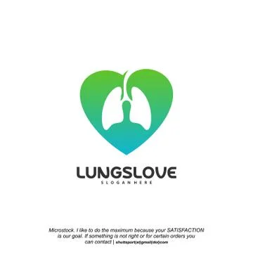 Lungs Love logo designs vector, Lungs Care designs template logo Stock Illustration