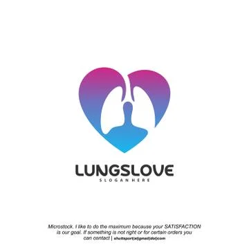 Lungs Love logo designs vector, Lungs Care designs template logo Stock Illustration