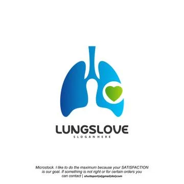 Lungs Love logo designs vector, Lungs Care designs template logo Stock Illustration