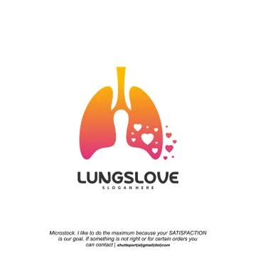 Lungs Love logo designs vector, Lungs Care designs template logo Stock Illustration