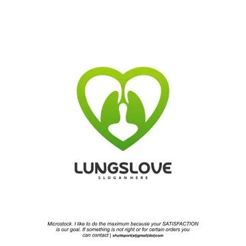 Lungs Love logo designs vector, Lungs Care designs template logo Stock Illustration