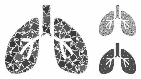 Lungs Mosaic Icon of Ragged Elements Illustrazione stock